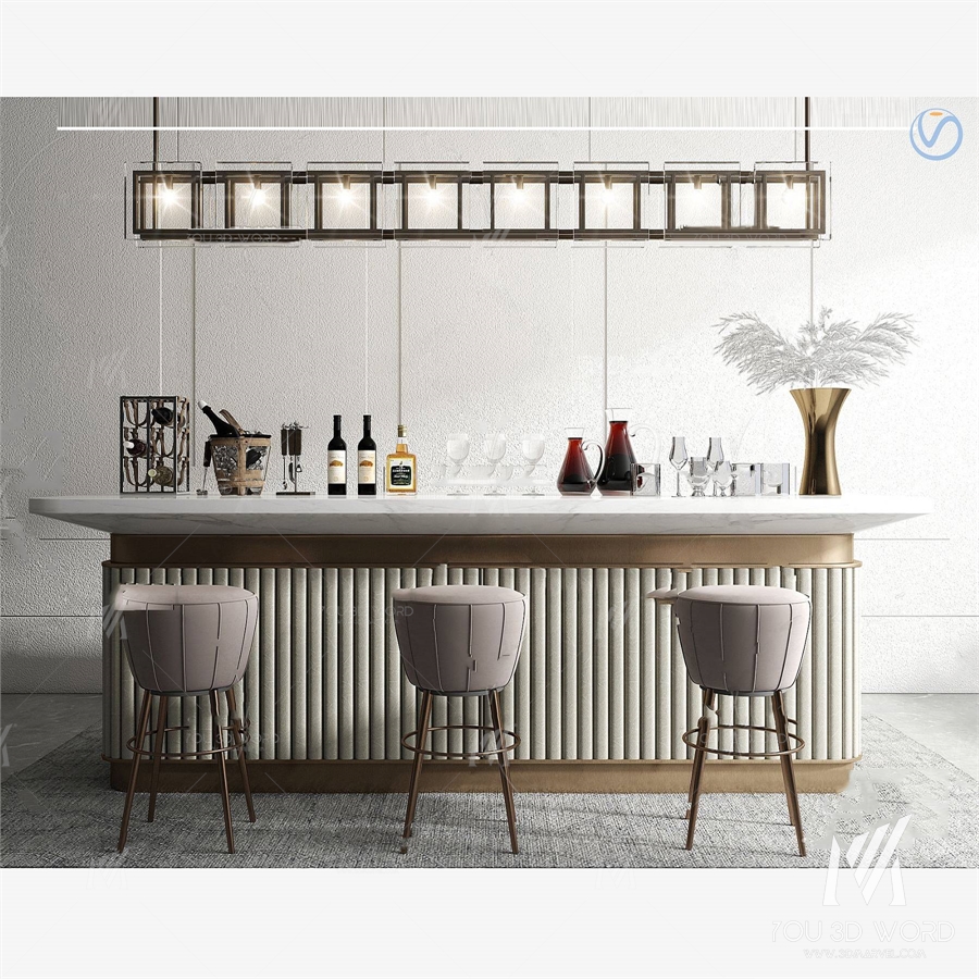 modern bar bar chair 3d model